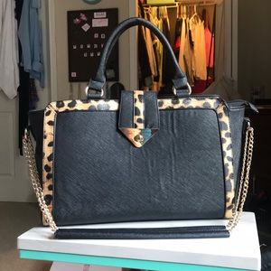 Black and cheetah purse from JustFab